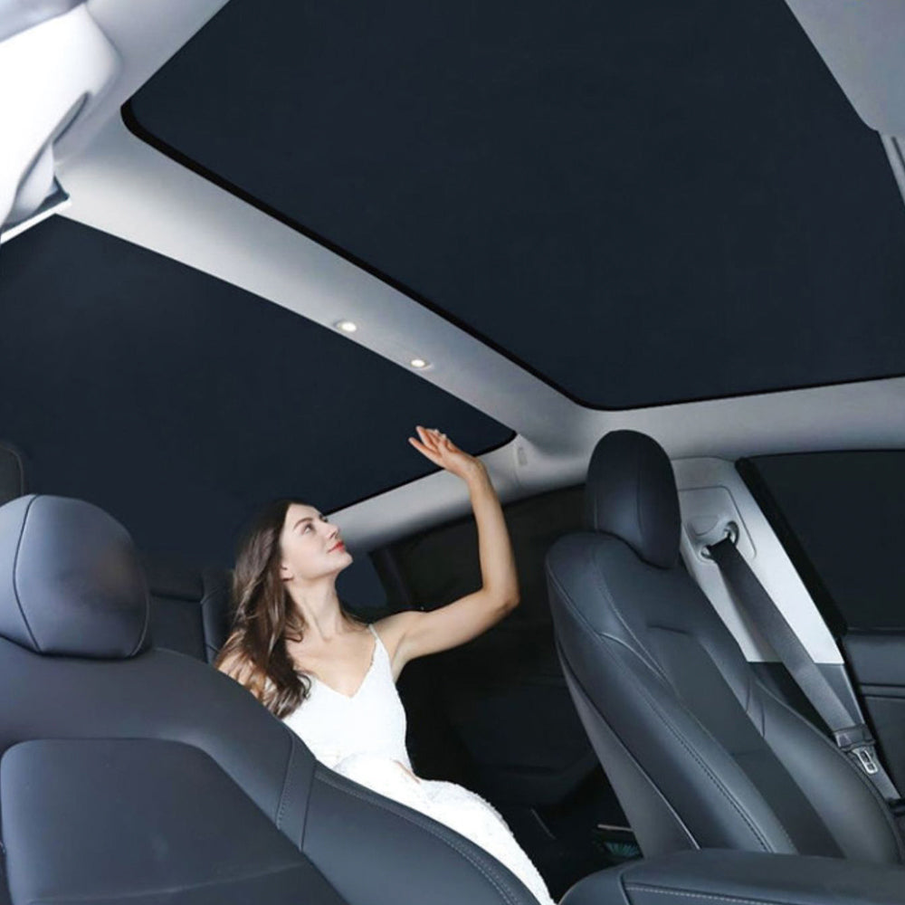 Glass Roof Sun Shade For Tesla Model 3 Y Black Model 3