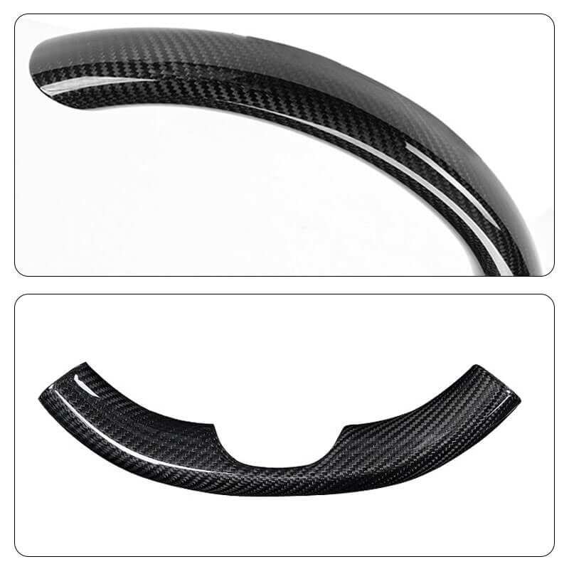 Gloss Real Carbon Fiber Steering Wheel Caps Cover for Tesla Model 3/Y