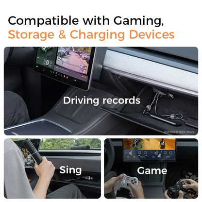 Cybertruck Style Glove Box 4 in 1 USB Hub Docking Station for Tesla Model 3/Y