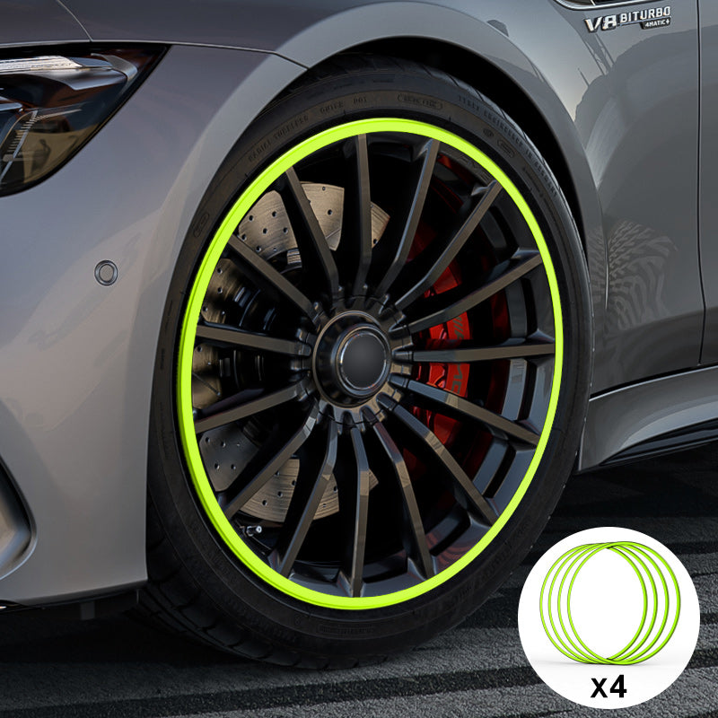 Green Aluminum Alloy Wheel Rim Protector- Fits All Cars (4pcs）