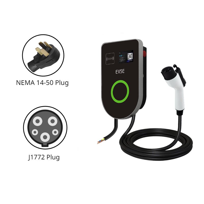 Home J1772 Level 2 EV Charging Station【U-Shape Style】|48A|240V|11.52KW/h|NEMA 14-50 Plug/Hardwire|16ft