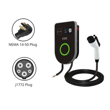 Home J1772 Level 2 EV Charging Station【U-Shape Style】|48A|240V|11.52KW/h|NEMA 14-50 Plug/Hardwire|16ft