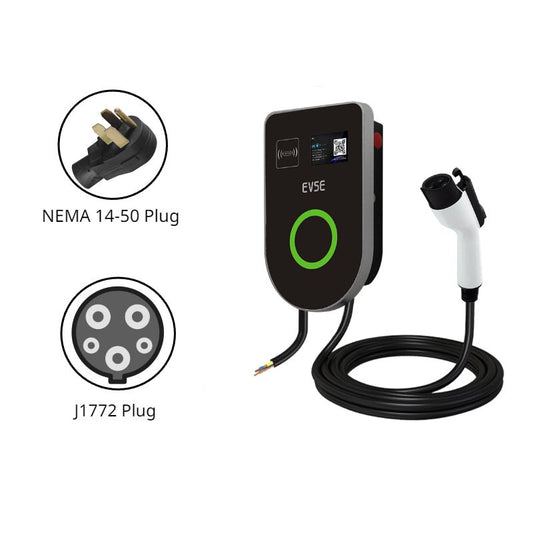 Home J1772 Level 2 EV Charging Station【U-Shape Style】|48A|240V|11.52KW/h|NEMA 14-50 Plug/Hardwire|16ft