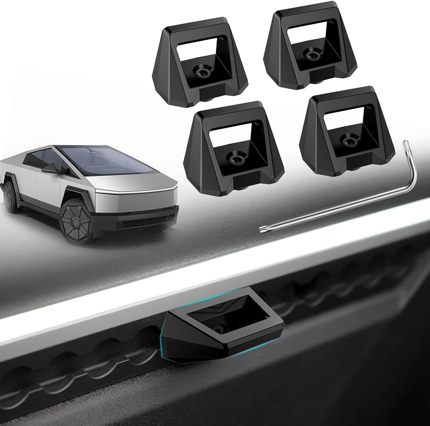 Gold Silver Black Truck Bed Rail Track Hooks For Tesla Cybertruck
