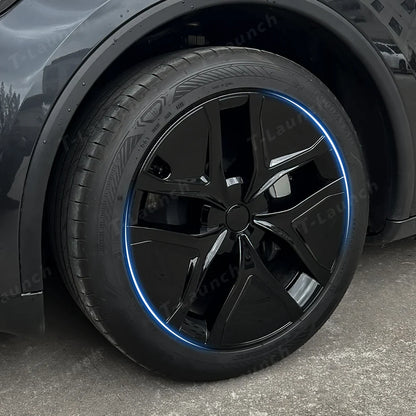 19'' Crossflow Full-Cover Hubcaps Wheel Covers – Arachnid 2.0 Style for Tesla Model Y Juniper 2025+ (Set of 4)