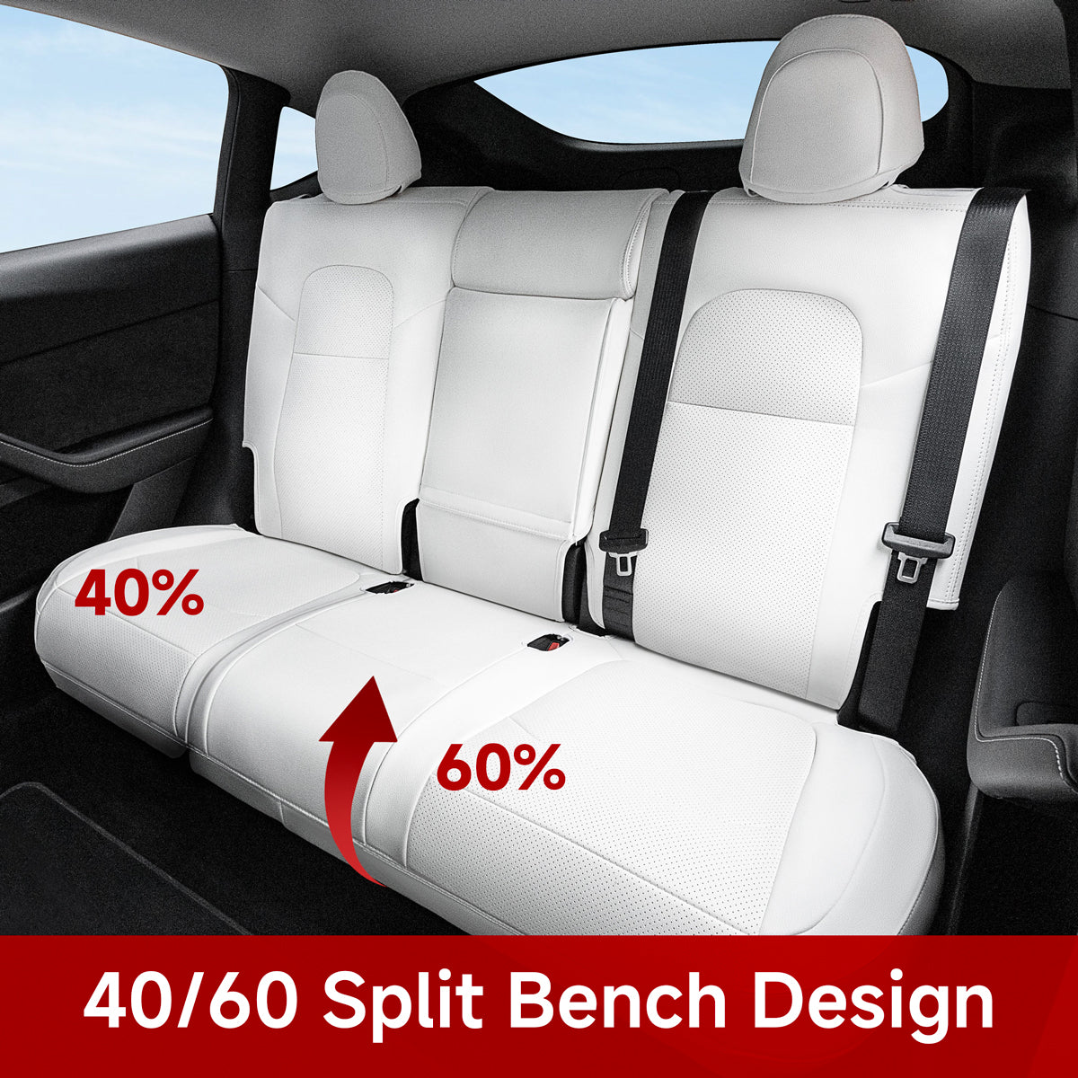All-Inclusive Tesla Model Y 7 Seater Seat Cover (2nd-Row 40/60 Split Bench Design)