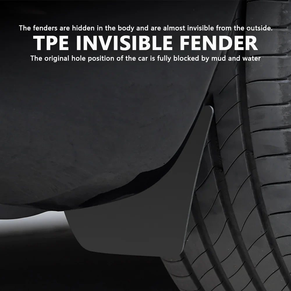 Invisible No-Drill Mud Flaps For Tesla 3 Highland 4pcs