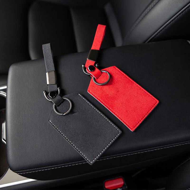 Premium Leather Key Card Holder For Tesla Model 3/Y (2017-2025)