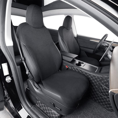 Leather Car Seat Covers for Select Trucks Tesla Cybertruck 2024 Neoprene (Black)