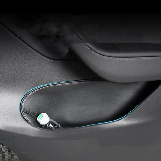Leather Door Side Storage Bag Tray Organizer for Tesla Model Y