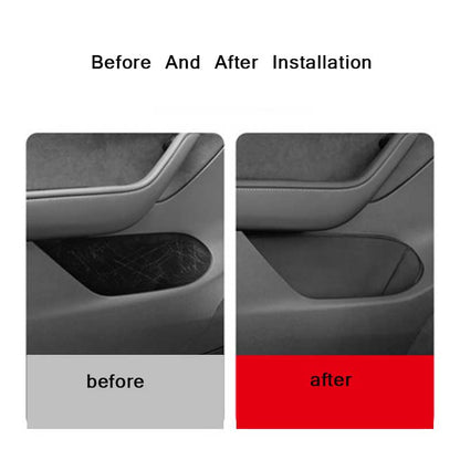 Leather Door Side Storage Bag Tray Organizer for Tesla Model Y