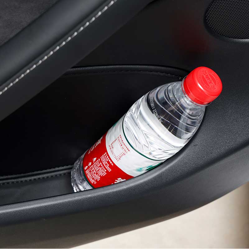 Leather Door Side Storage Bag Tray Organizer for Tesla Model Y