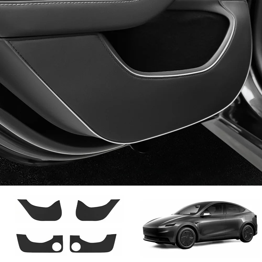 Leather Door Kick Guards for 2026 New Tesla Model Y Standard 4-Piece Set