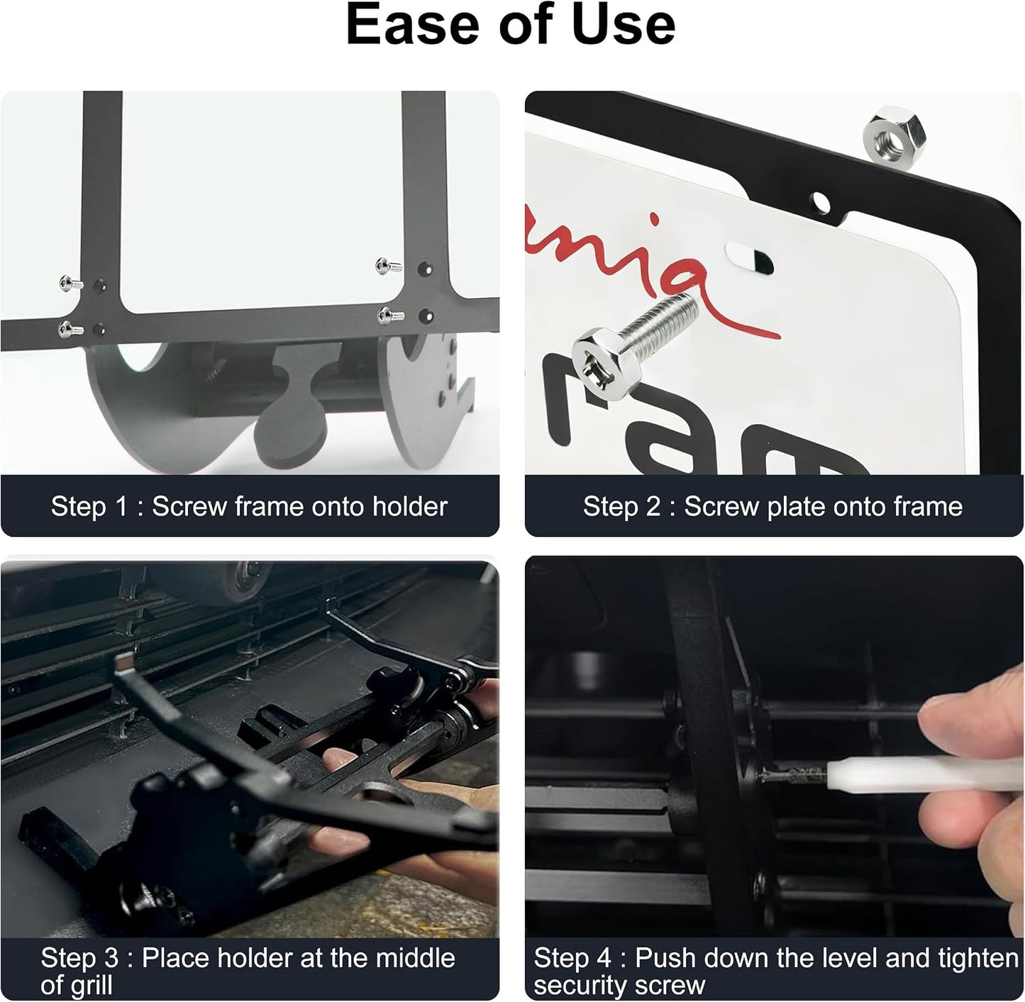 No-Drill Adjustable Front License Plate Mount for Tesla Model X