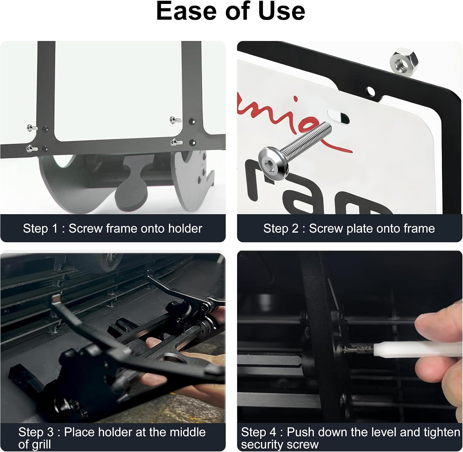 No-Drill Adjustable Front License Plate Mount for Tesla Model X