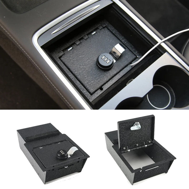 Center Console Security Safe LockBox Storage for Tesla Model Y 2020-2024