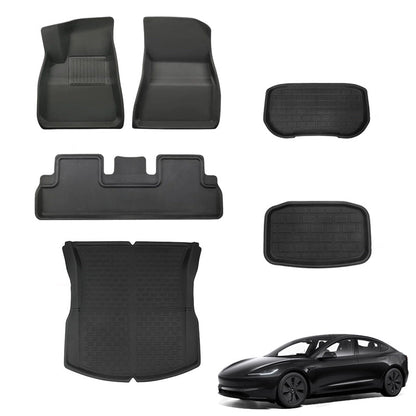 All Weather Floor Mats For Tesla 2024 Model 3 Highland Full Set (6 PCS)