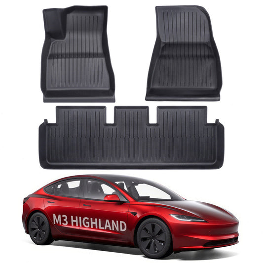 All Weather TPE Interior Floor Mats Cargo Liners Set for Tesla 2024+ Model 3 Highland Floor Mat (3 PCS)