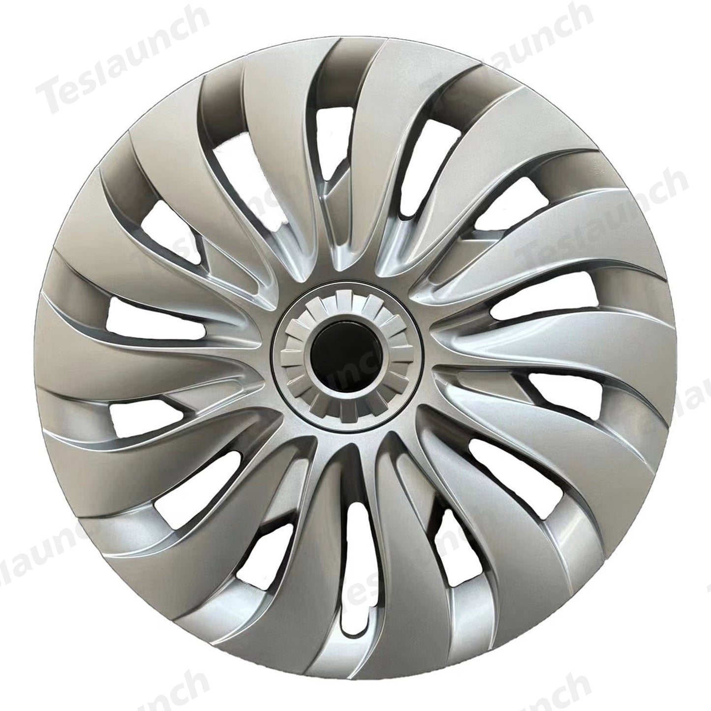 Storm Style Full Cover Wheel Hubcap For Tesla 2024 Model 3 Highland 18-inch Wheels (4PCS) Glossy Silver
