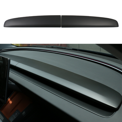 Split Dashboard Cover & Dashboard Air Outlet Cover (Carbon Fiber Pattern ABS) for Tesla Model 3 Highland 2024+ Dashboard Cover Only (2 Pcs) Matte Black
