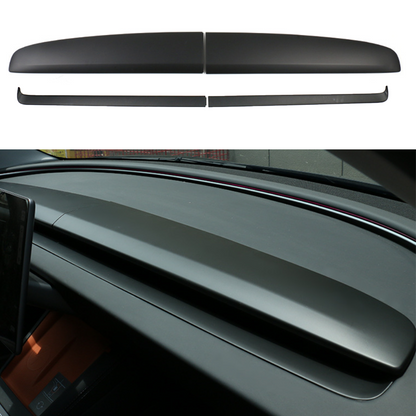 Split Dashboard Cover & Dashboard Air Outlet Cover (Carbon Fiber Pattern ABS) for Tesla Model 3 Highland 2024+ Dashboard Cover+Air Vent Outlet Cover (4 Pcs) Matte Black