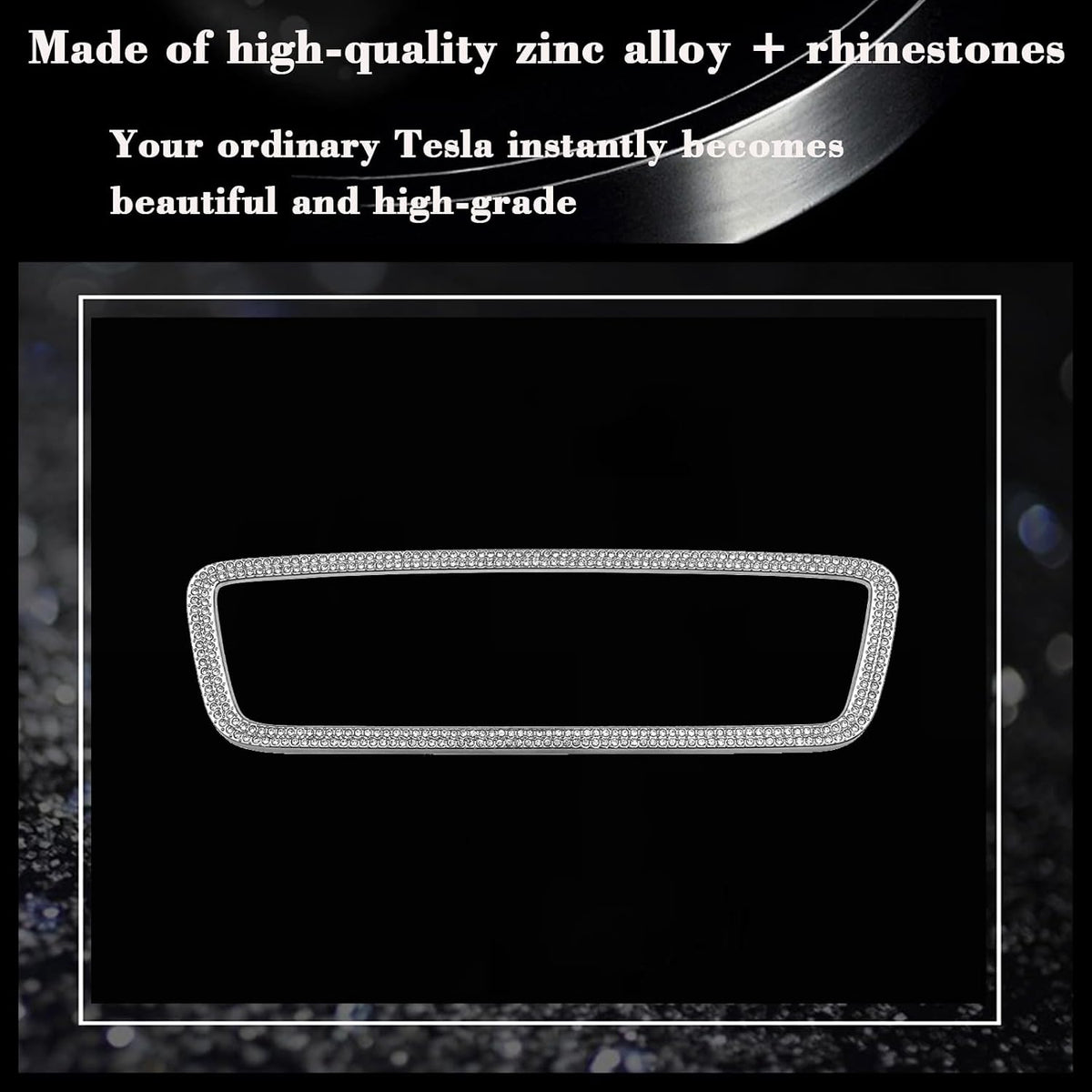 Crystal Bling Interior Rearview Mirror Frame for Tesla Model Y Juniper & Model 3 Highland