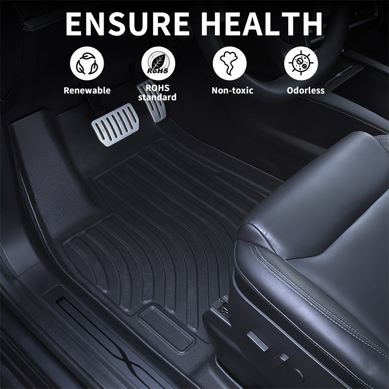 All Weather TPE Interior Floor Mats Cargo Liners Set for Tesla 2021-2024 Model X