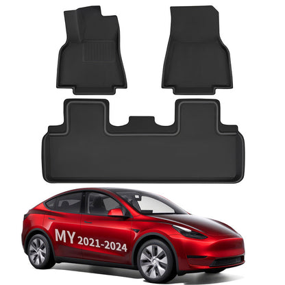 All Weather XPE Interior Floor Mats Cargo Liners Set for Tesla 2021-2024 Model Y 5 Seater Floor Mat (3 PCS) Left-Hand Drive
