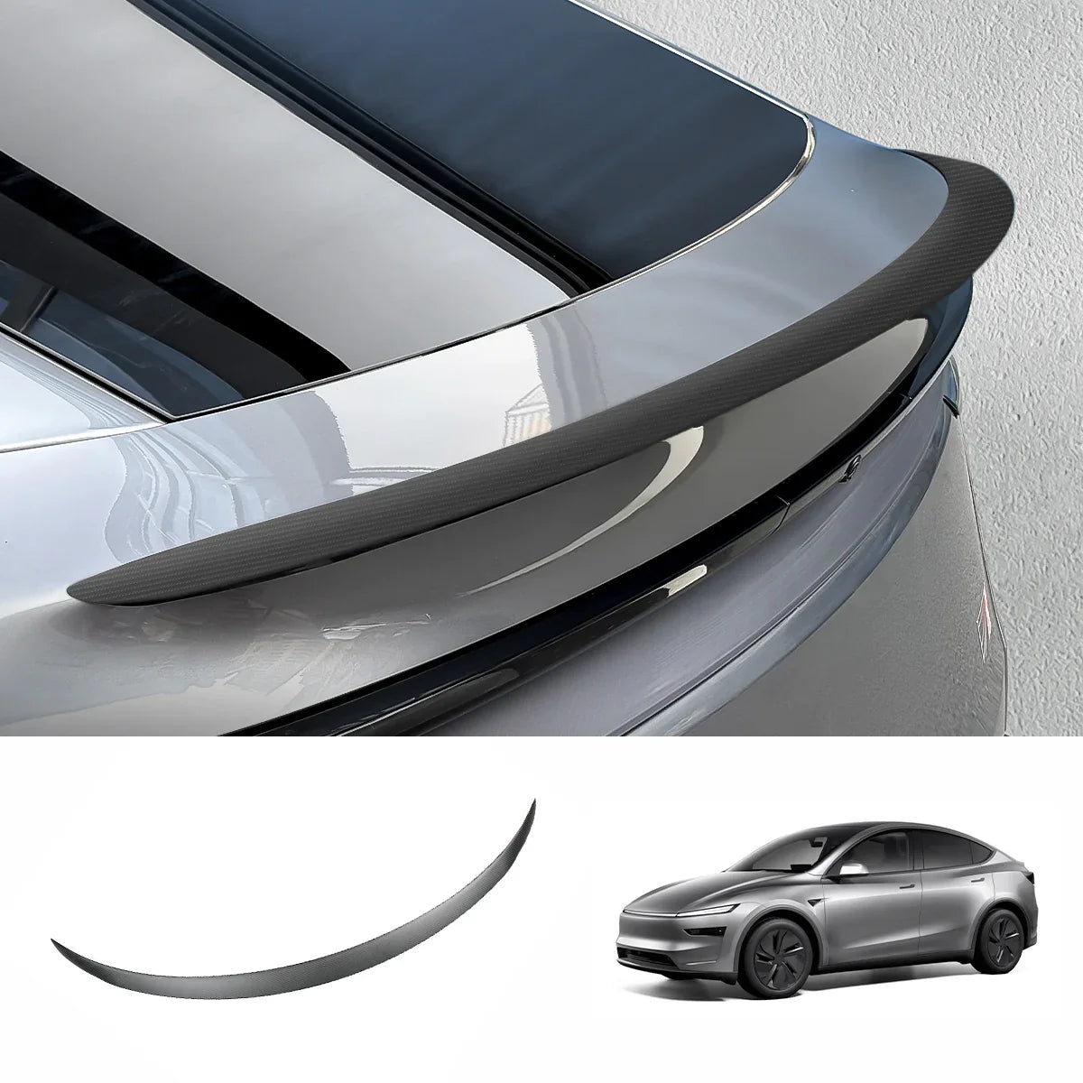 [Real Carbon Fiber] Rear Spoiler for Tesla Model 3/Y/S/X Model Y Juniper 2025+ Matte Carbon Fiber