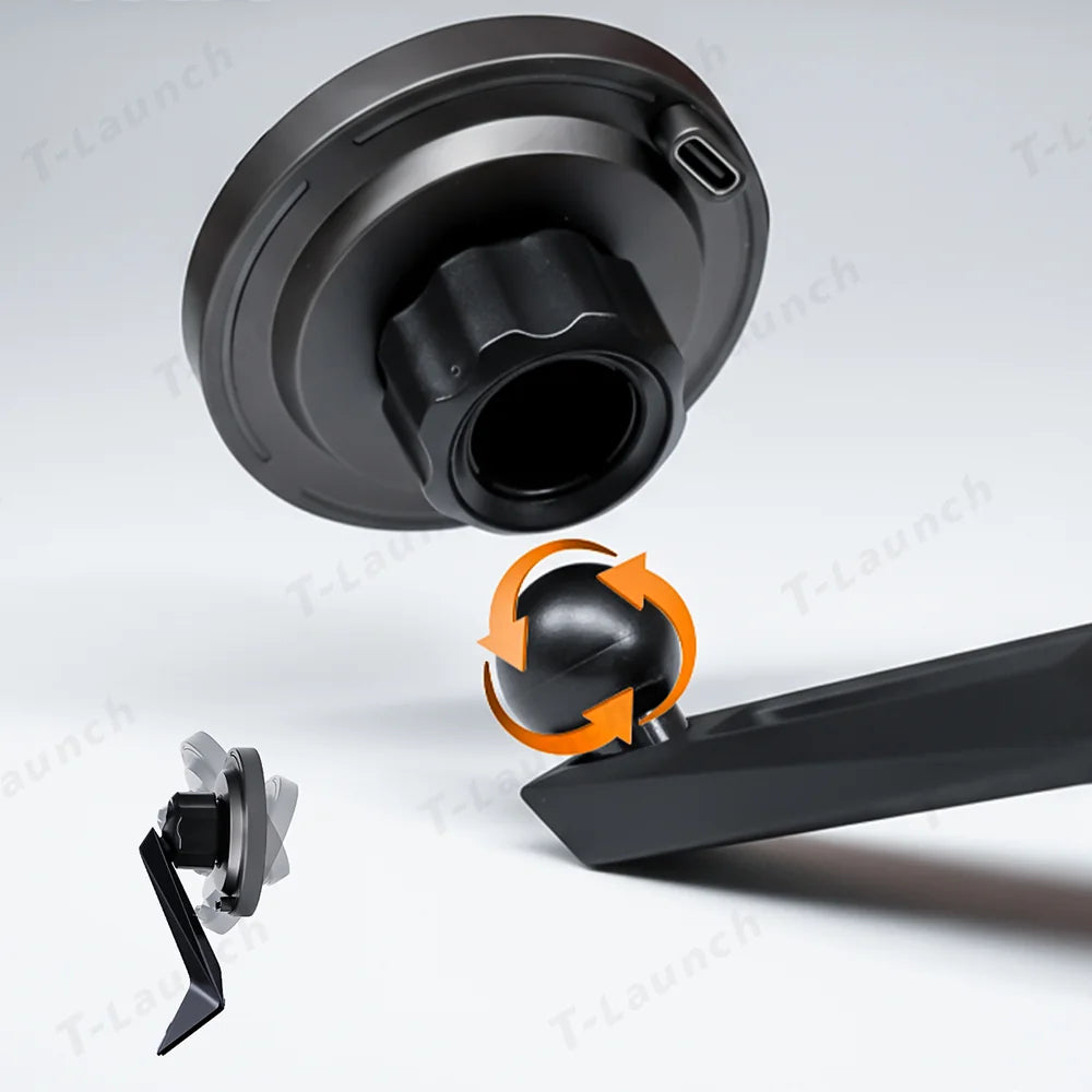 Dashboard Steering Wheel Phone Holder Magnetic Magsafe Wireless Charging Phone Holder For Tesla Model 3 / Y (2017-2025)