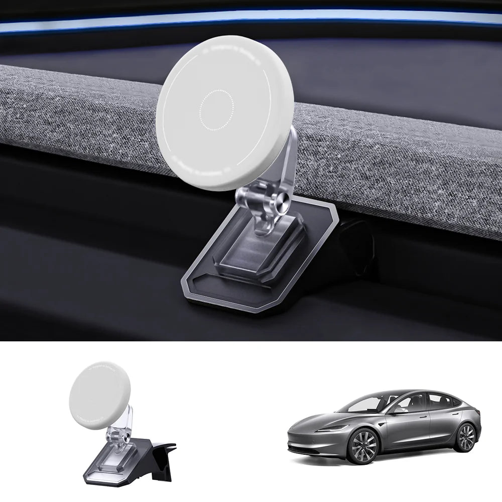 Magnetic Silicone Phone Holder for Tesla Model Y Juniper 2025+ / Model 3 Highland 2024+ Model 3 Highland 2024+ White