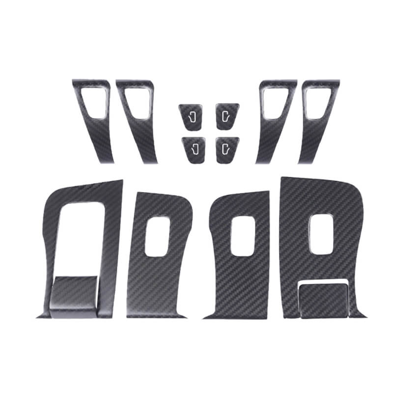 Matte Real Carbon Fiber Window & Door Button Switch Trim Cover Kit for Model 3/Y 2021+ Model 3 & Model Y RHD (RIGHT HAND DRIVE I.E. GREAT BRITAIN)