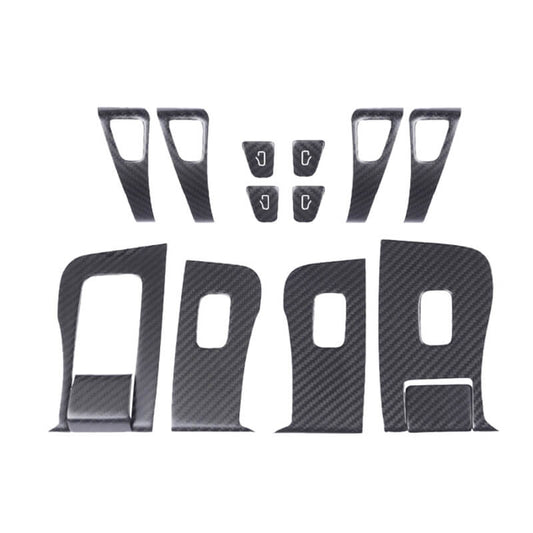 Matte Real Carbon Fiber Window & Door Button Switch Trim Cover Kit for Model 3/Y 2021+ Model 3 & Model Y RHD (RIGHT HAND DRIVE I.E. GREAT BRITAIN)