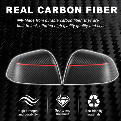 [Real Carbon Fiber] Rear Mirror Covers for Tesla Model Y Juniper