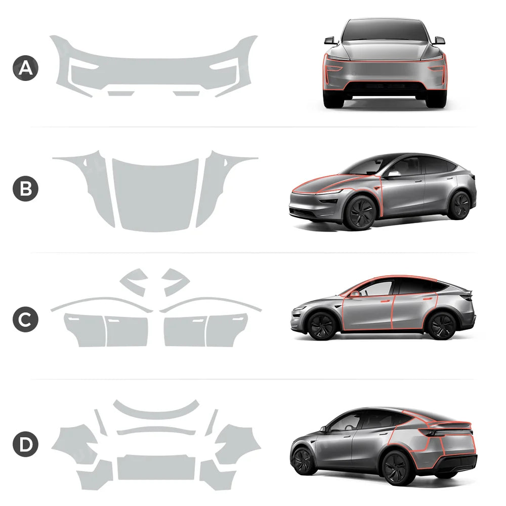 Matte TPU Full Car Paint Protection Film (PPF) for Tesla Model Y Juniper 2025+