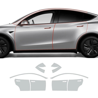 Matte TPU Full Car Paint Protection Film (PPF) for Tesla Model Y Juniper 2025+ Buy in set Set B – Four Doors & Side Mirrors & AC Pillars
