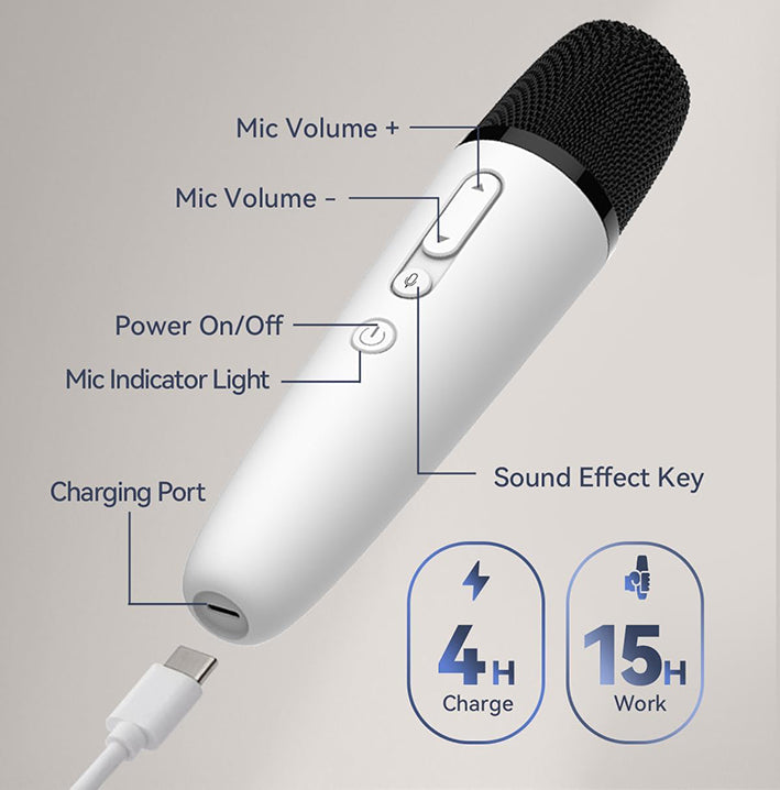 Karaoke Microphone for Tesla Model Y/3/S/X Cybertruck