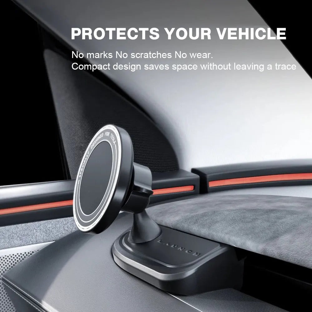 360° Adjustable Magnetic Phone Mount for Tesla Model Y Juniper 2025+ / Model 3 Highland 2024+ Magnetic Black