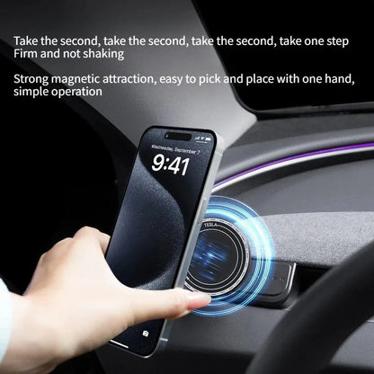 360° Adjustable Magnetic Phone Mount for Tesla Model Y Juniper 2025+ / Model 3 Highland 2024+