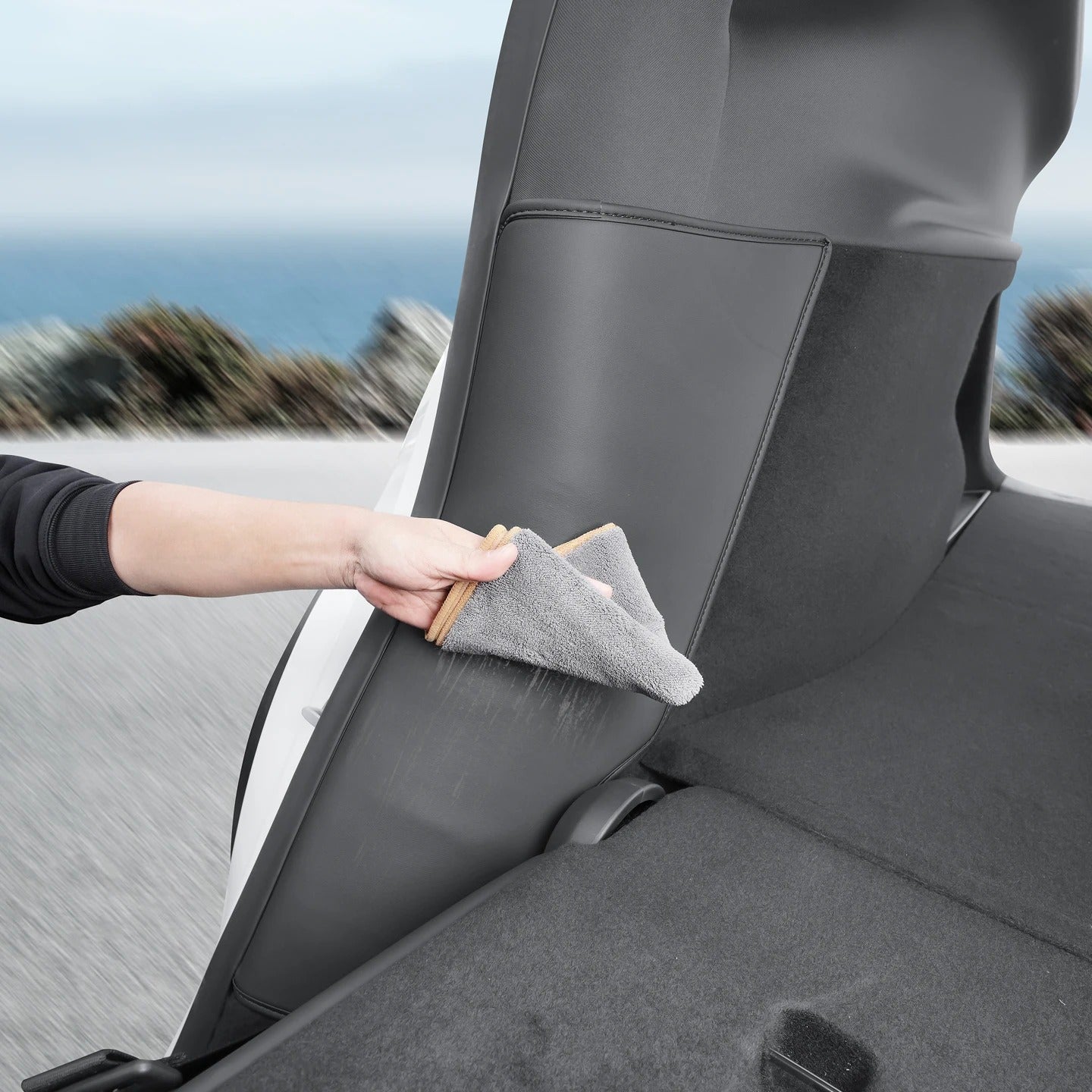 Napa Leather C-Pillar Protectors – Premium Protection for Tesla Model Y Juniper 2025+