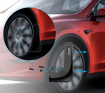 Mud Flaps Splash Guards (4 pcs) For Tesla Model 3/Y/S/X