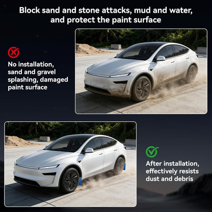 No-Drill Front & Rear Fender Mud Flaps for Tesla Model Y Juniper 2025+（4 PCS）