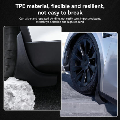 No-Drill Front & Rear Fender Mud Flaps for Tesla Model Y Juniper 2025+（4 PCS）