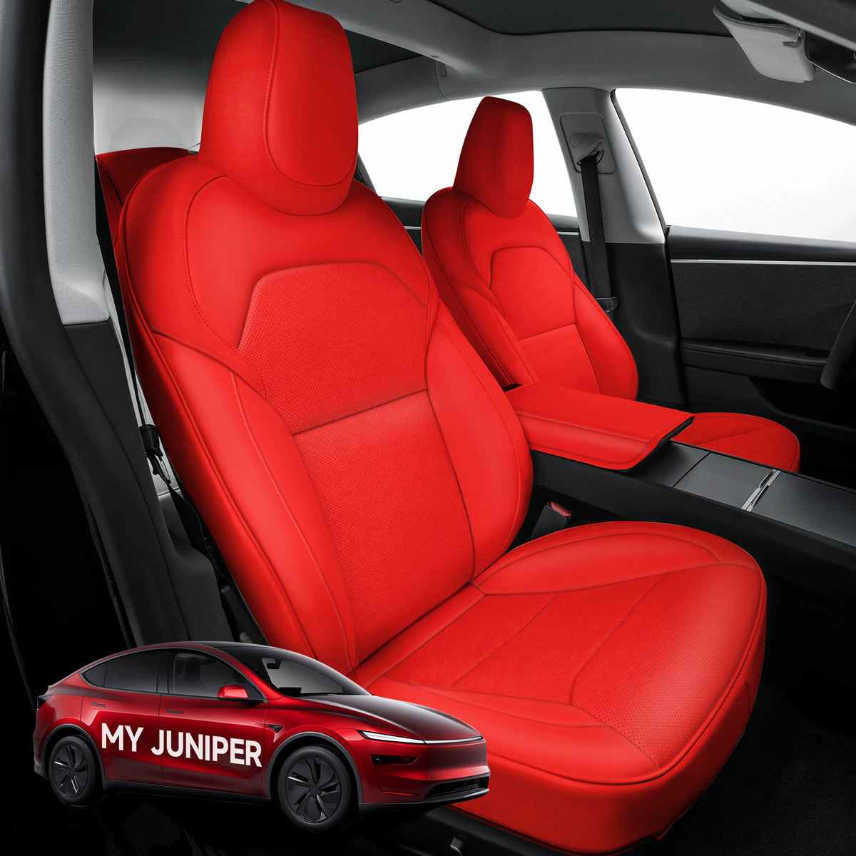 All-Inclusive Seat Cover for New Tesla Model Y Juniper 2025+ Red