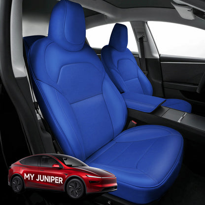 All-Inclusive Seat Cover for New Tesla Model Y Juniper 2025+ Standard Leather Blue Full Set (Front & Rear Seats)