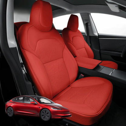 All-Inclusive Seat Cover for New Tesla Model Y Juniper 2025+ Nappa Leather Red