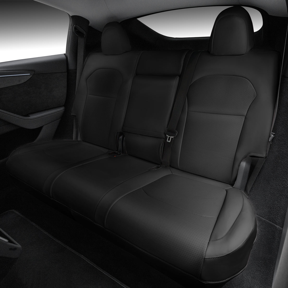 All-Inclusive Seat Cover for New Tesla Model Y Juniper 2025+ Black Rear Seats Only