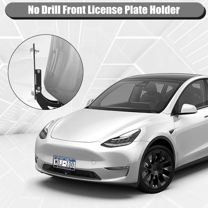 No Drill Anti-theft Front License Plate Holder For Tesla Model 3/Y