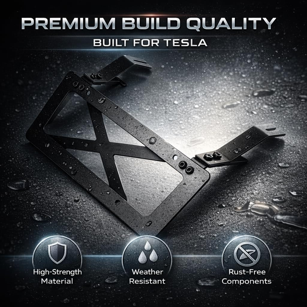No Drill Front License Plate Mount for Tesla Model Y/3/S/X