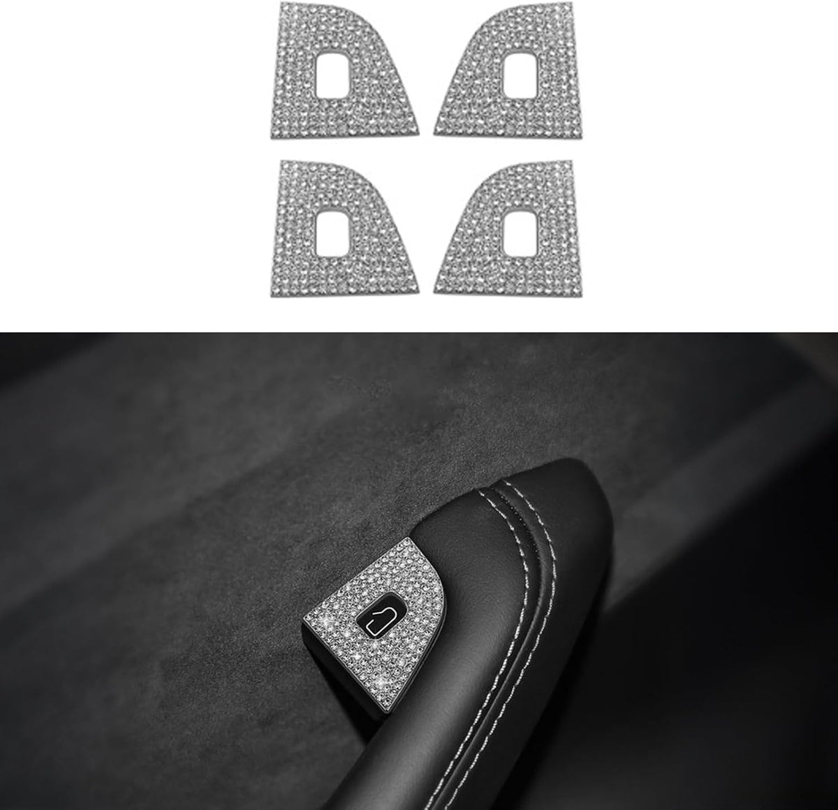 Crystal Bling Open Door Button for Tesla Model Y Juniper & Model 3 Highland